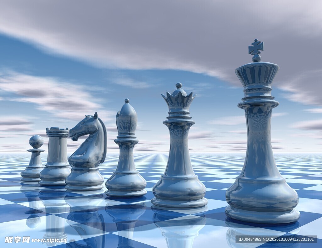 排列的国际象棋棋子