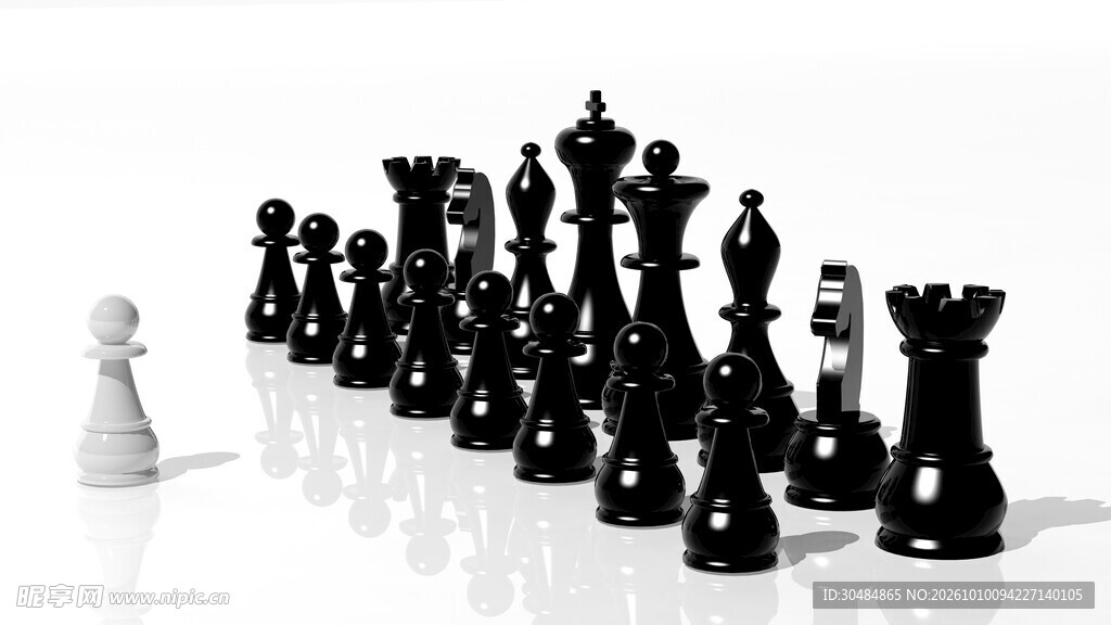 白兵对阵整队黑棋