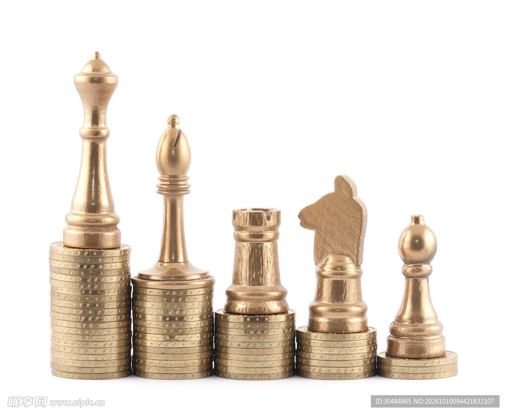 金色国际象棋棋子