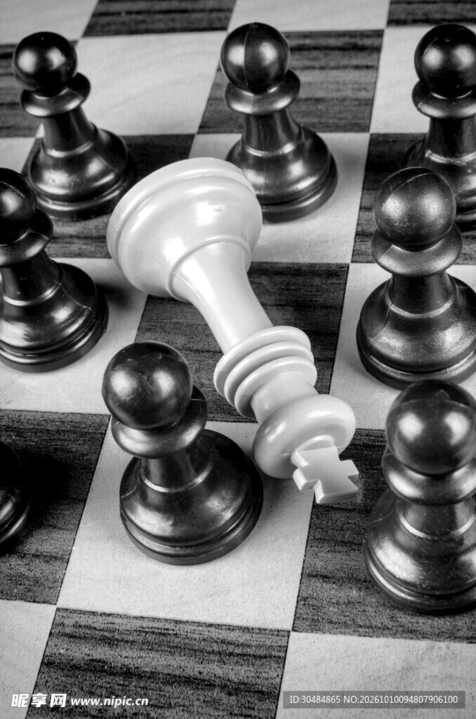 倒地的国际象棋白王