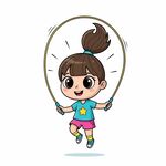 女孩跳绳插图