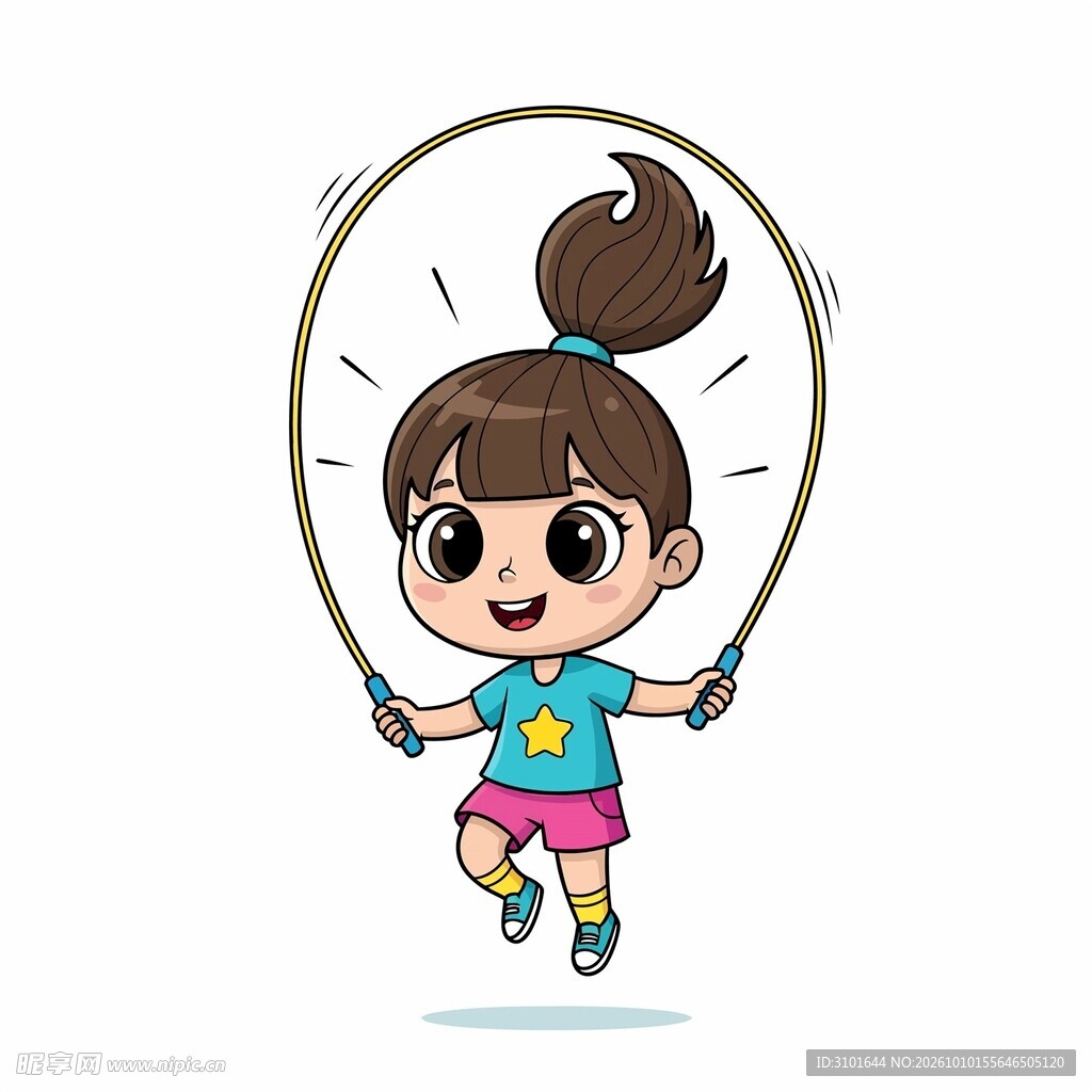 女孩跳绳插图