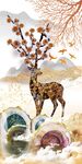 梦幻麋鹿风景装饰画