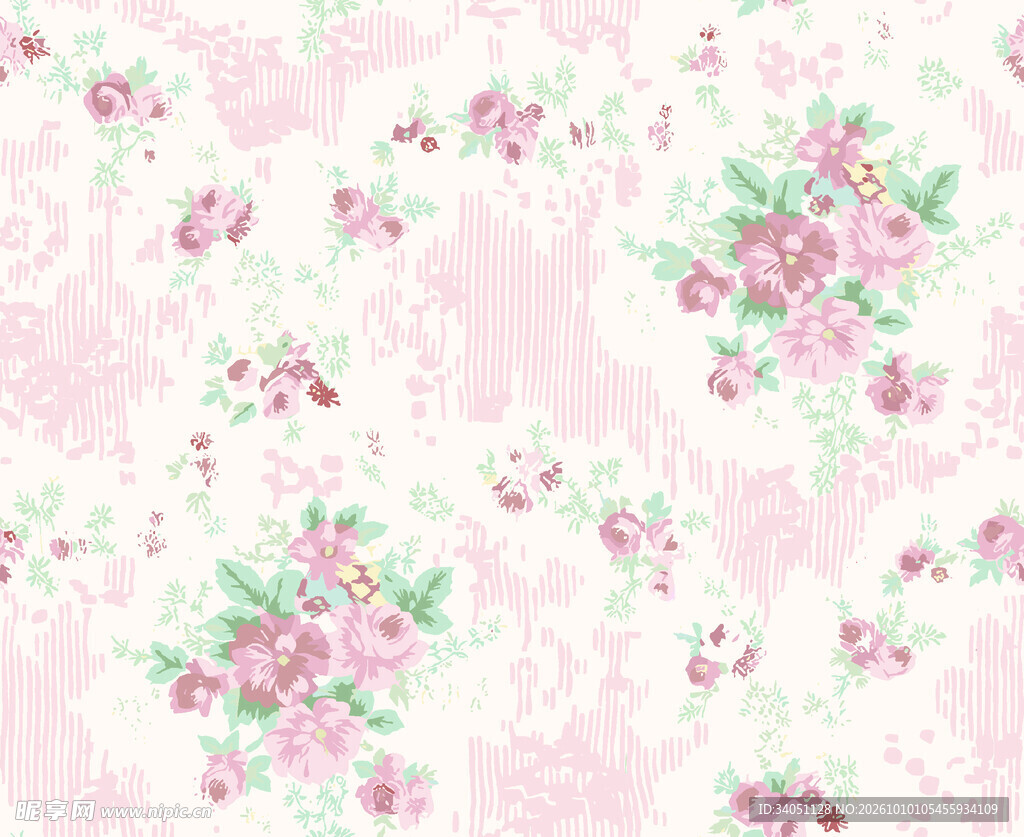 淡粉小碎花清新底纹