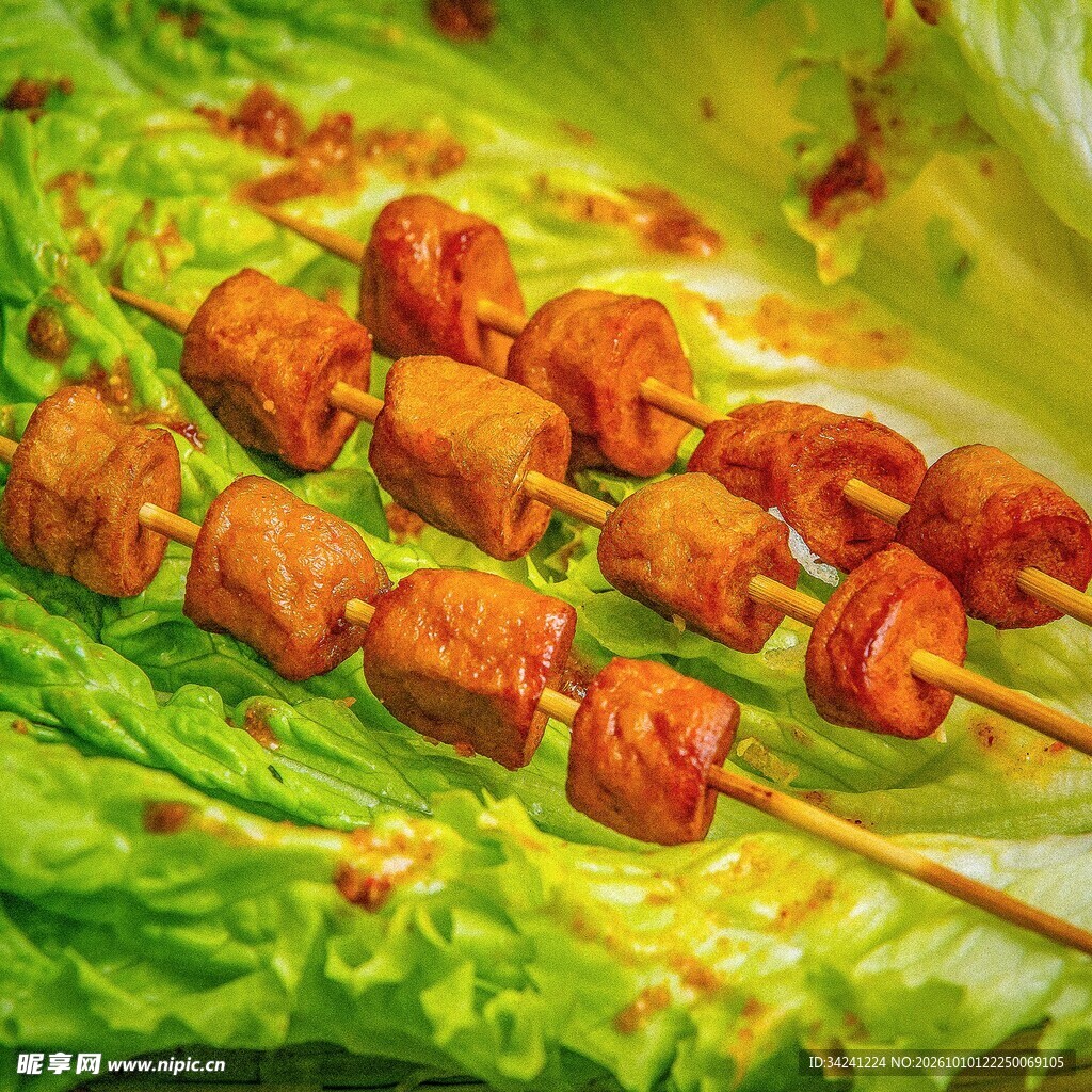 香辣烤面筋串