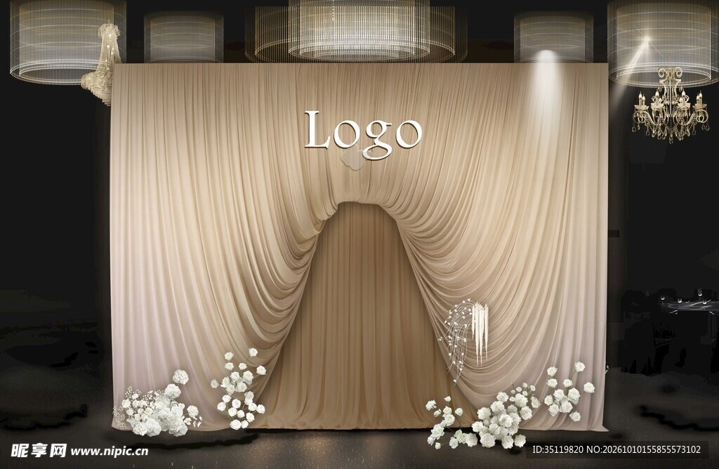 金属墙面logo展示样机