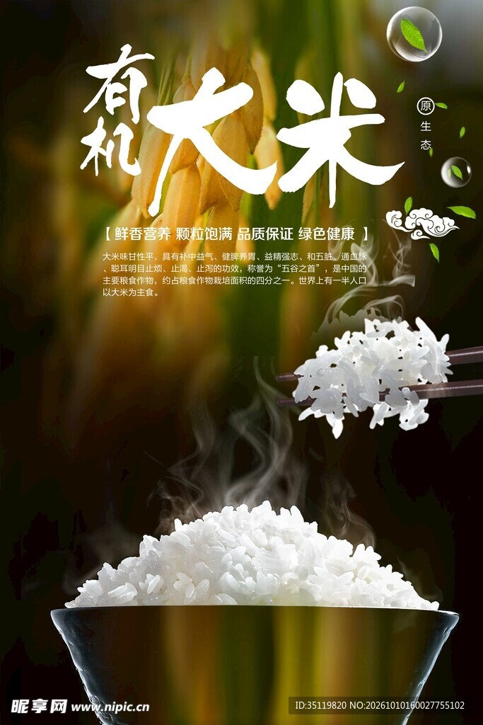 有机大米宣传海报