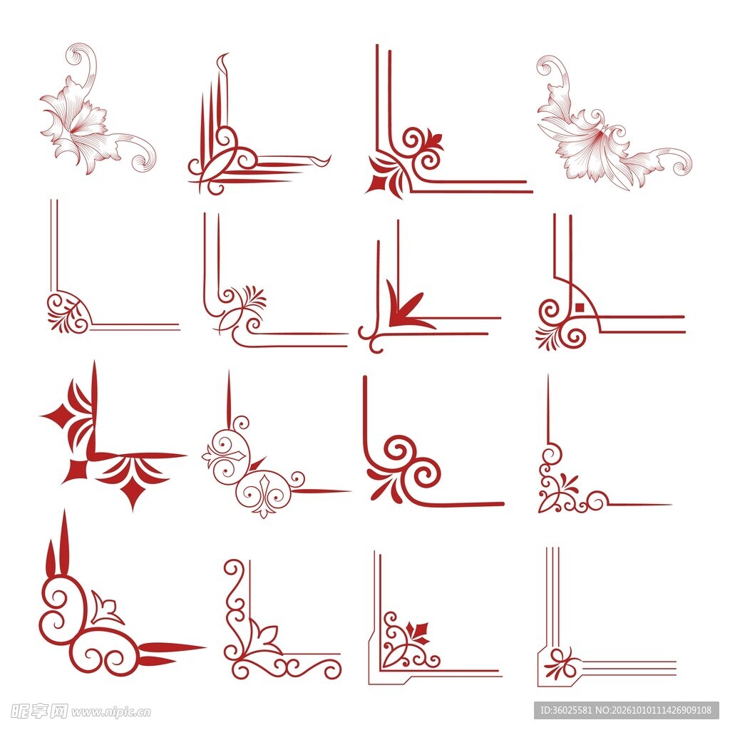 欧式边角花纹