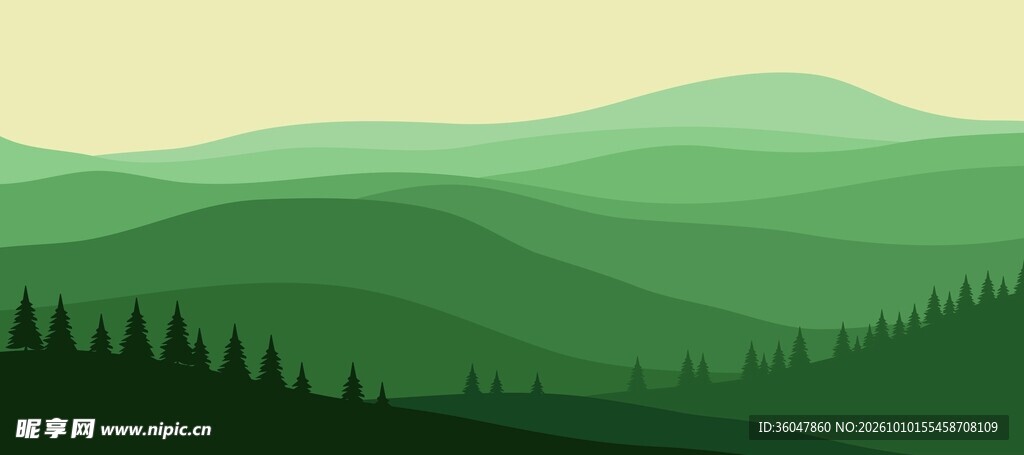 青绿山林背景