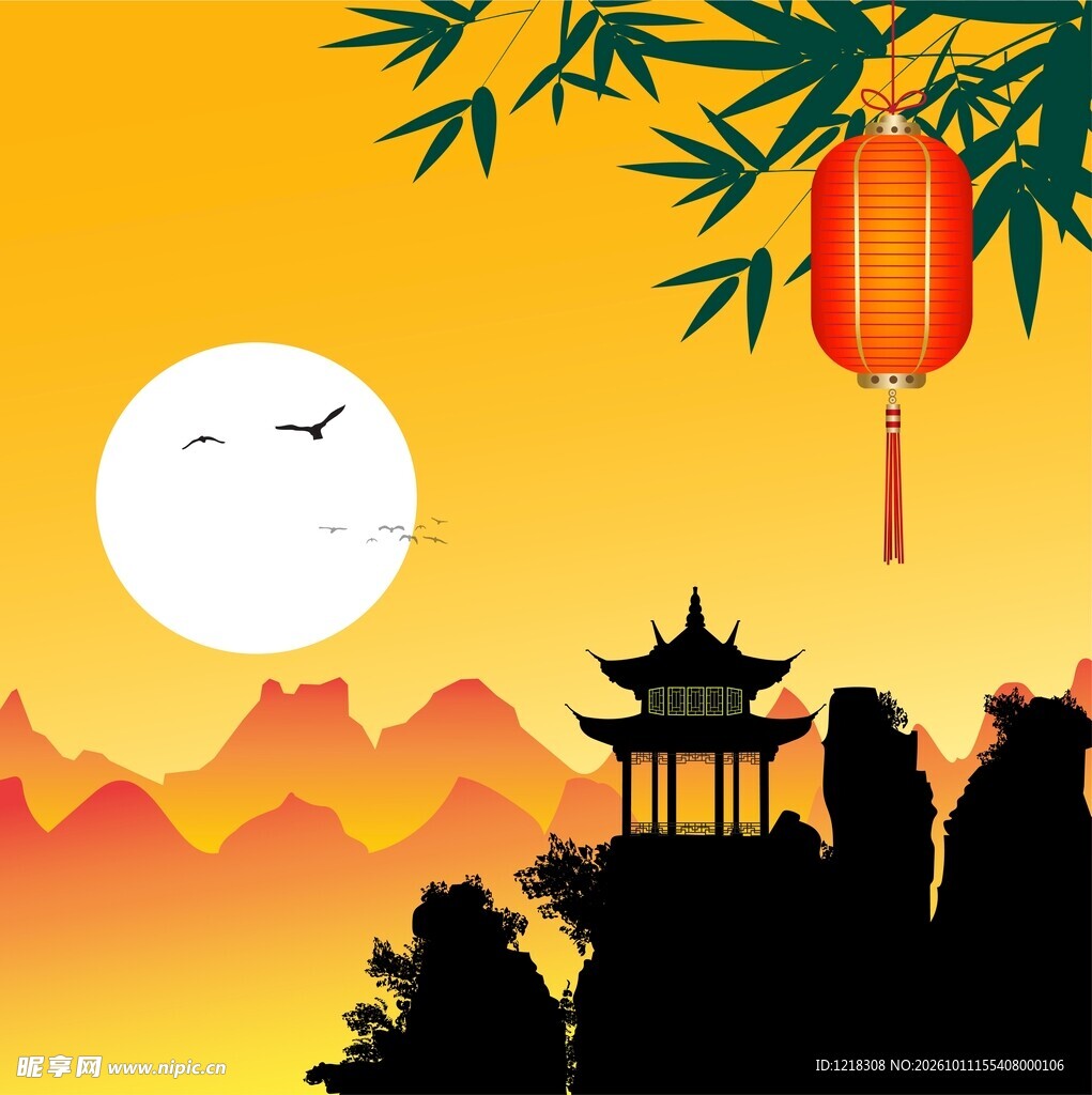 古风山水插画