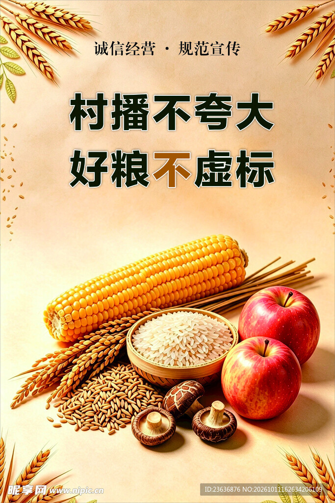 粮食农特产助农海报