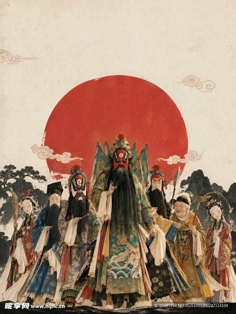 红日赐福图