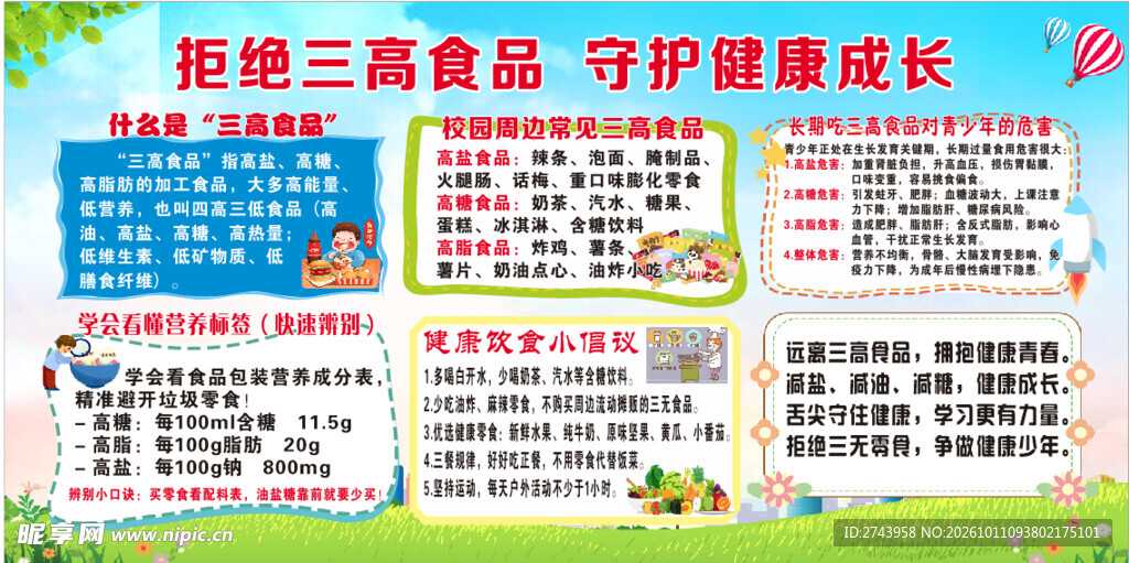 拒绝三高食品  守护健康成长