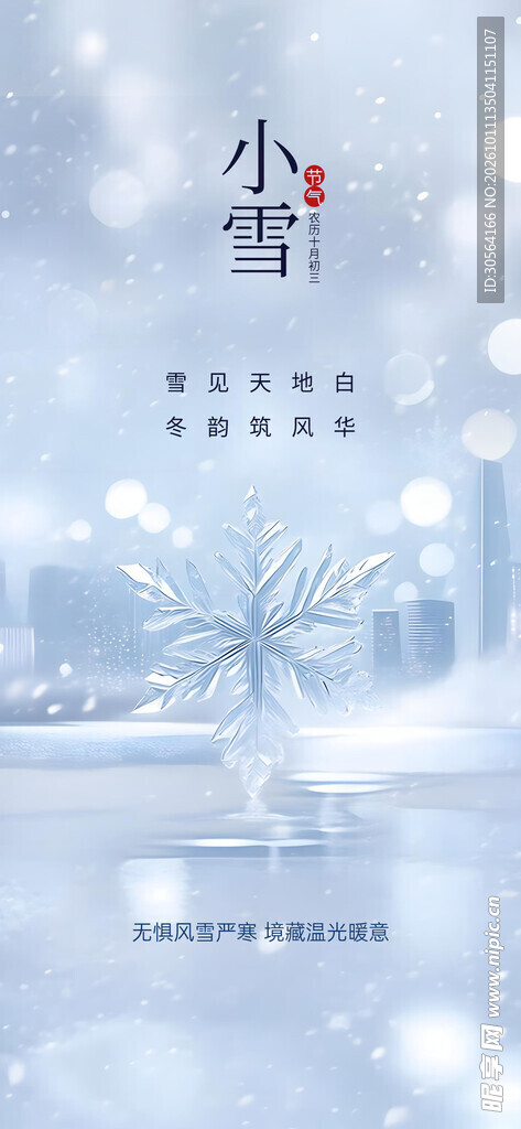 小雪节气雪景海报