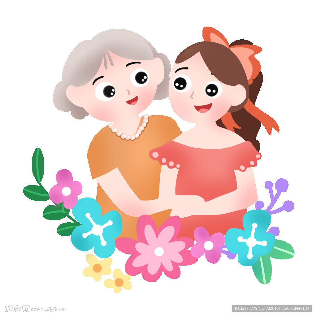 祖孙温馨相伴插画