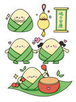端午可爱粽子卡通插画
