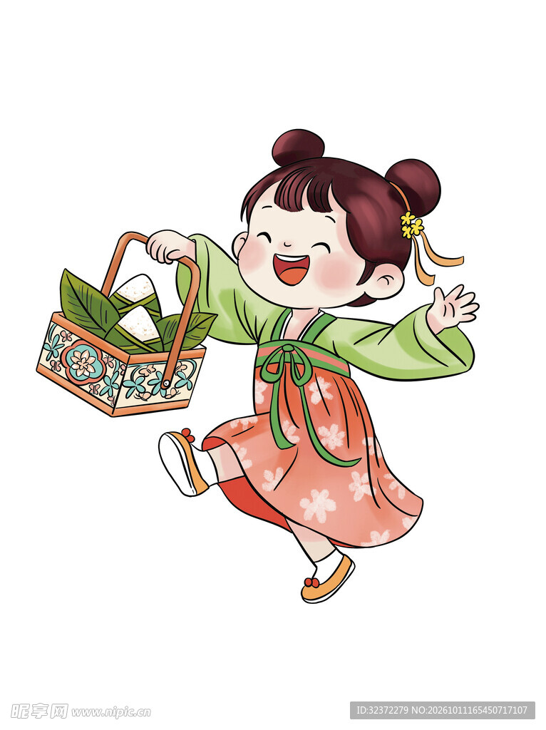 端午提粽古风小女孩