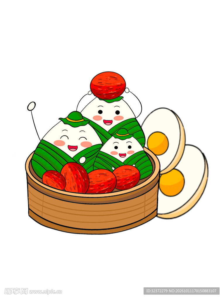 端午卡通粽子插画