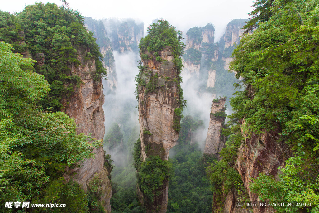 张家界奇峰云雾景观