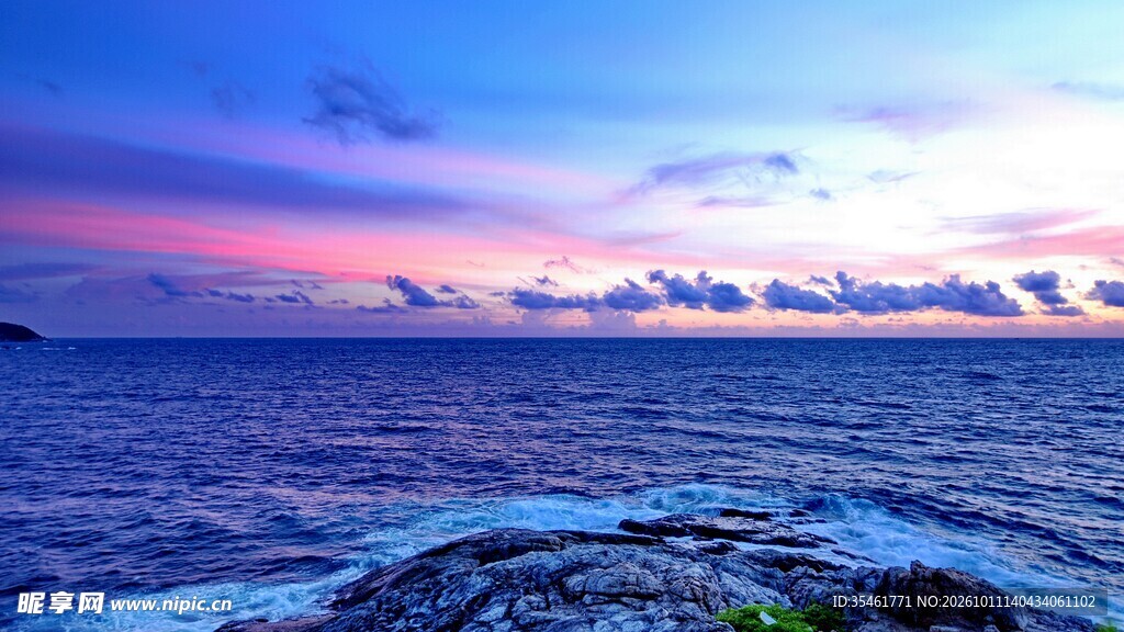 海边黄昏唯美风光