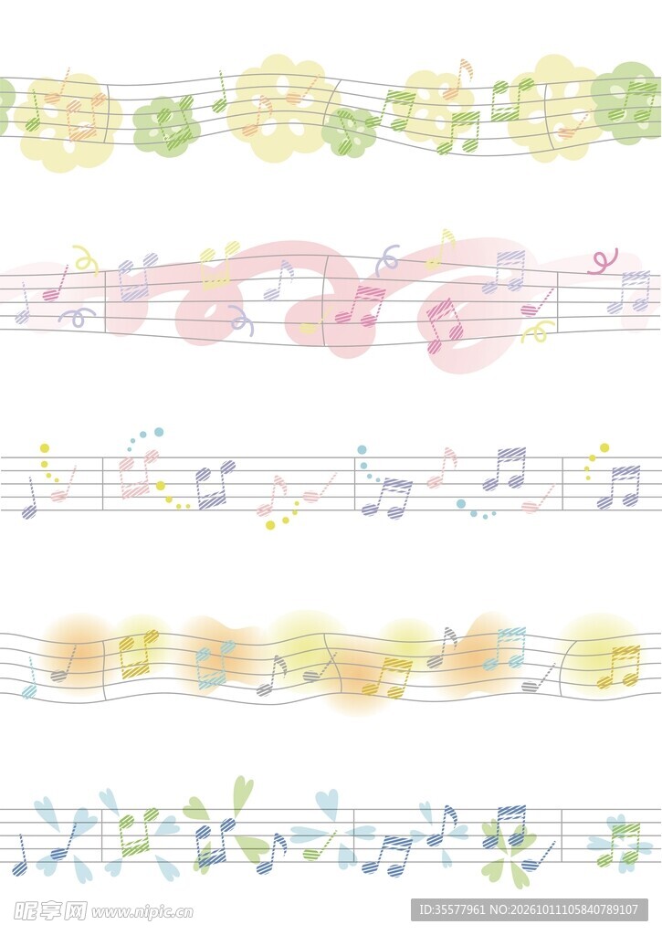 音符花卉背景