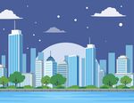 夜景城市插画