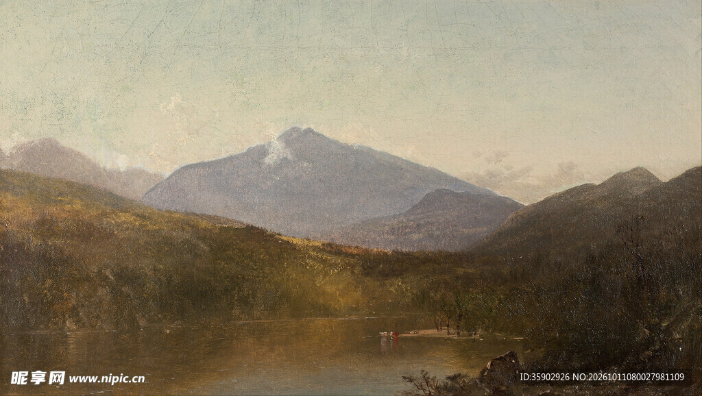 山野晨雾风景油画
