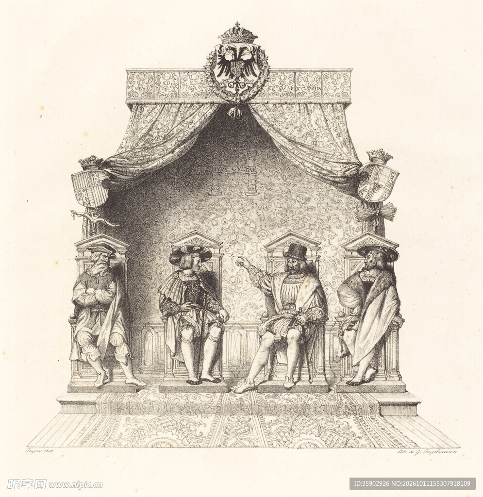 欧式古典建筑雕刻版画