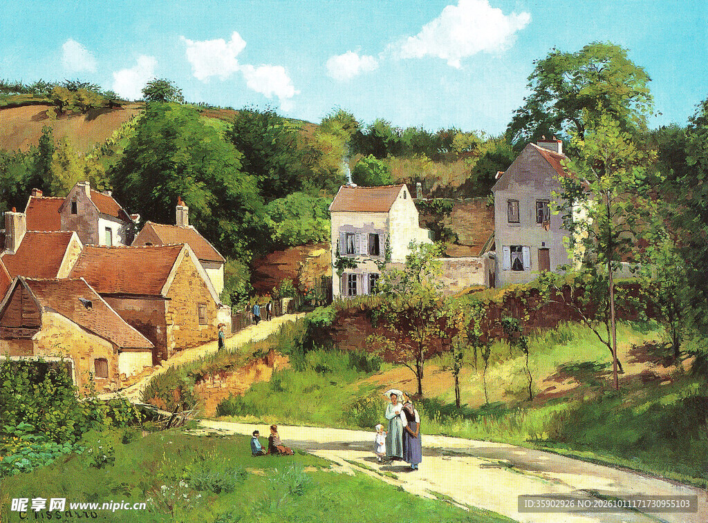 乡村田园风景油画