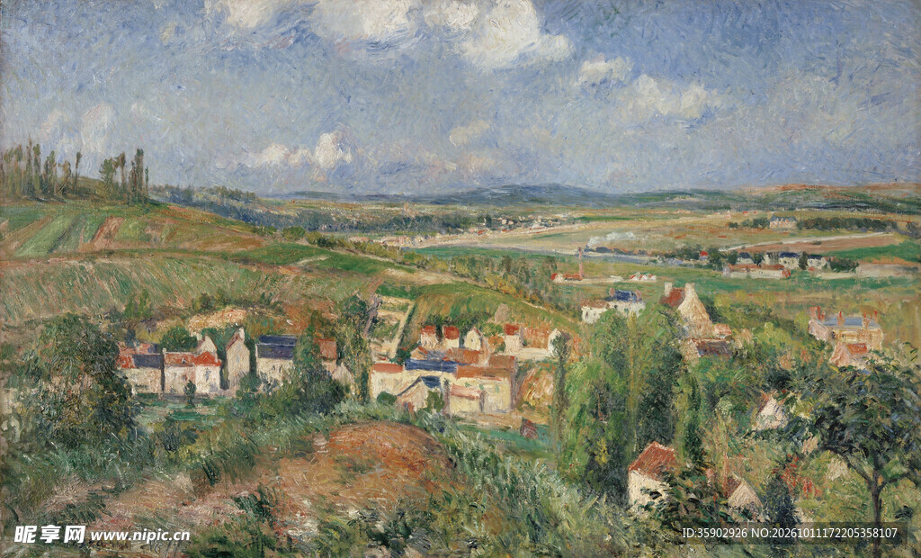 乡村田园风景油画