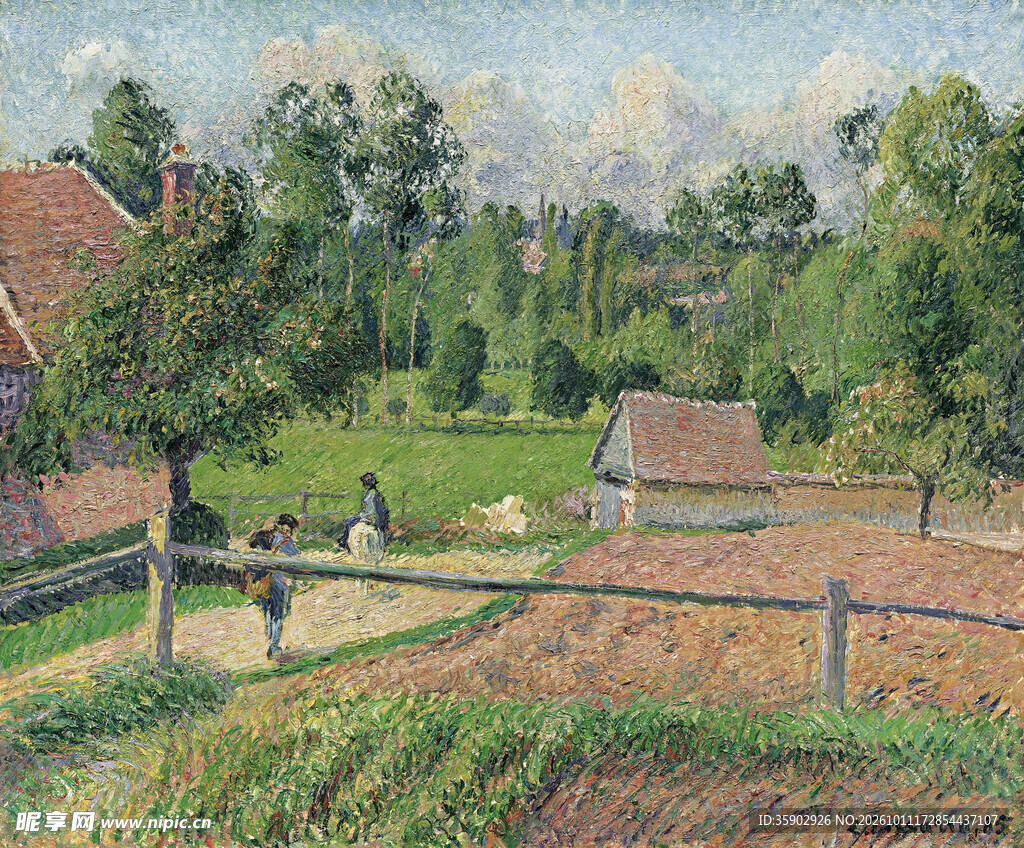 乡村田园风景油画