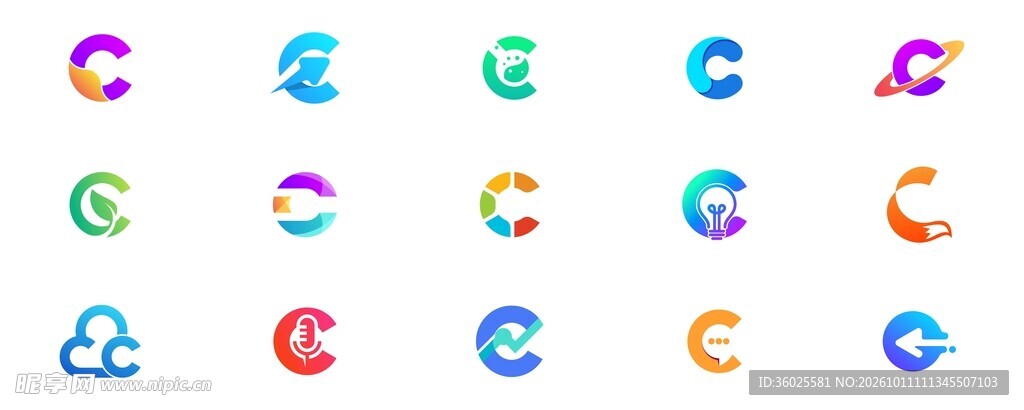 字母 C 图标集