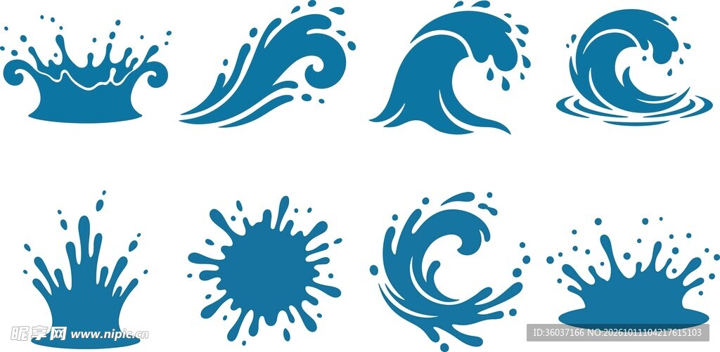 蓝色水花素材