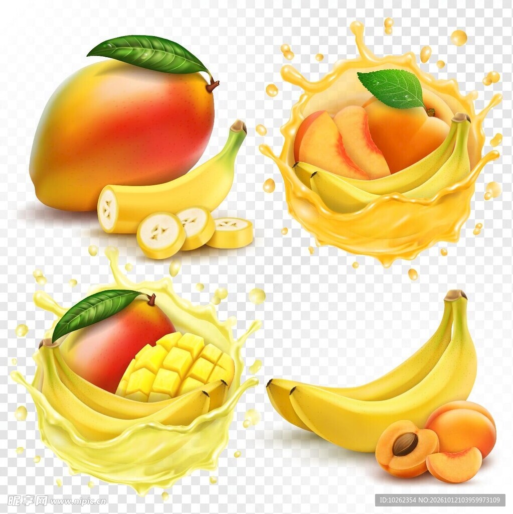 鲜果果汁创意手绘素材
