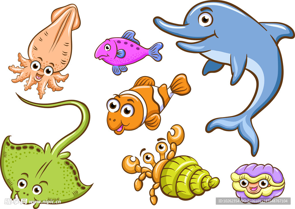 卡通海洋生物合集