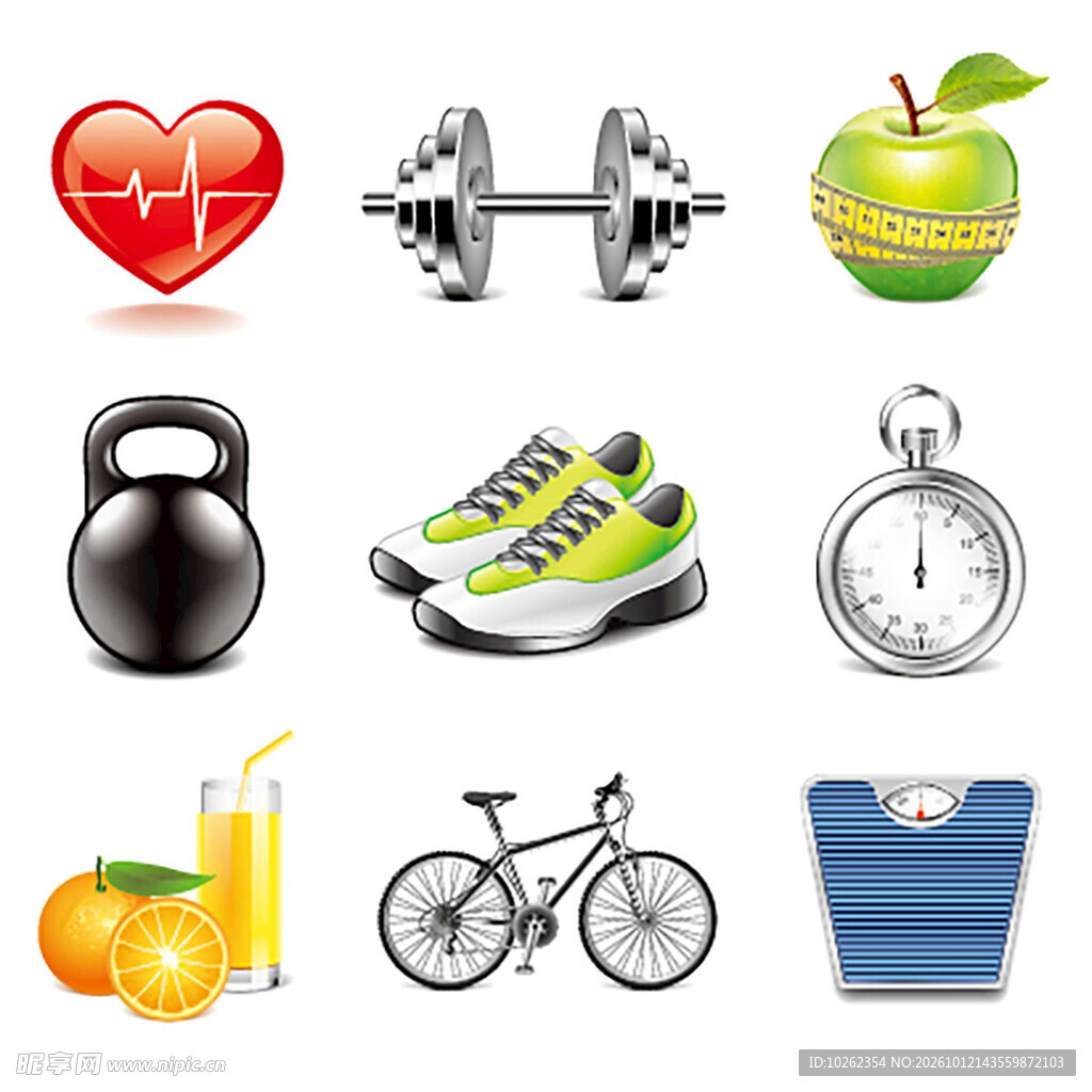 健身运动健康元素图标