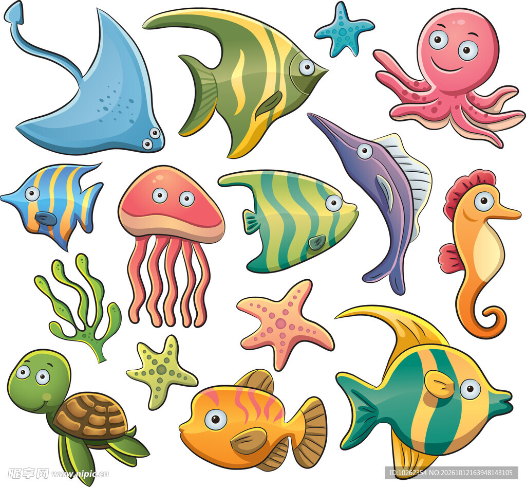 卡通海洋生物合集