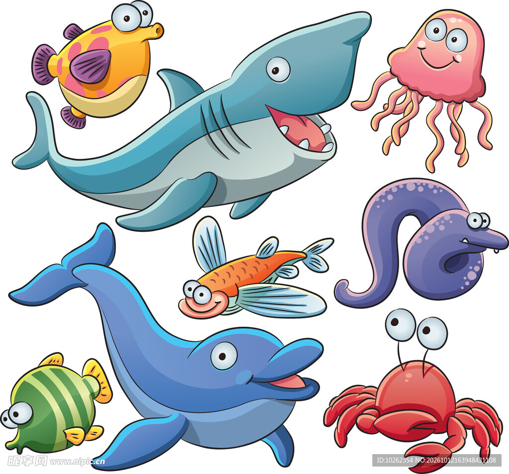 卡通海洋生物合集