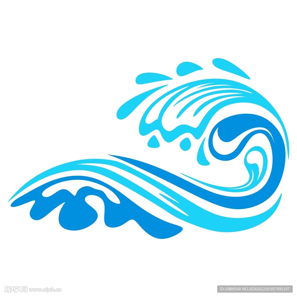 蓝色海浪素材
