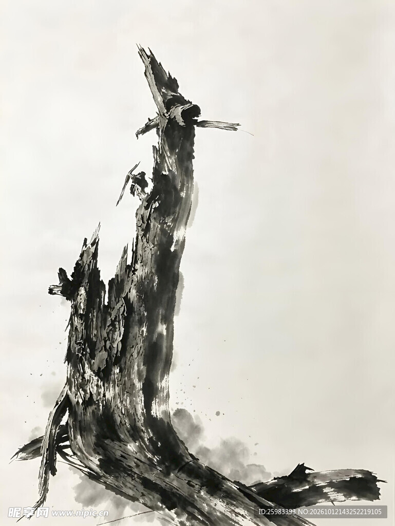 写意枯树图