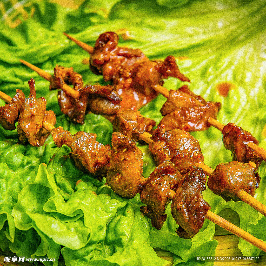 特色烤鸡胗串