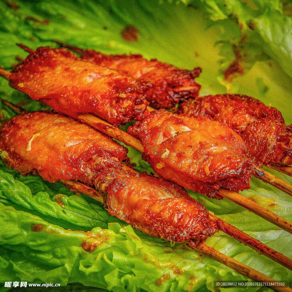 香辣烤鸡翅串