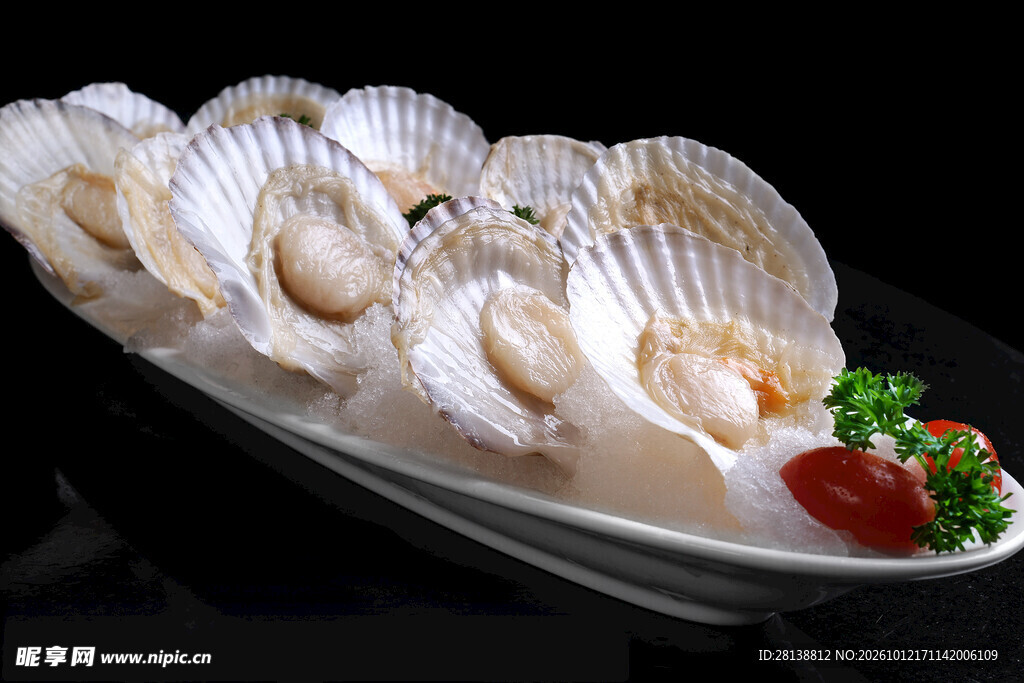 生鲜扇贝食材摆盘