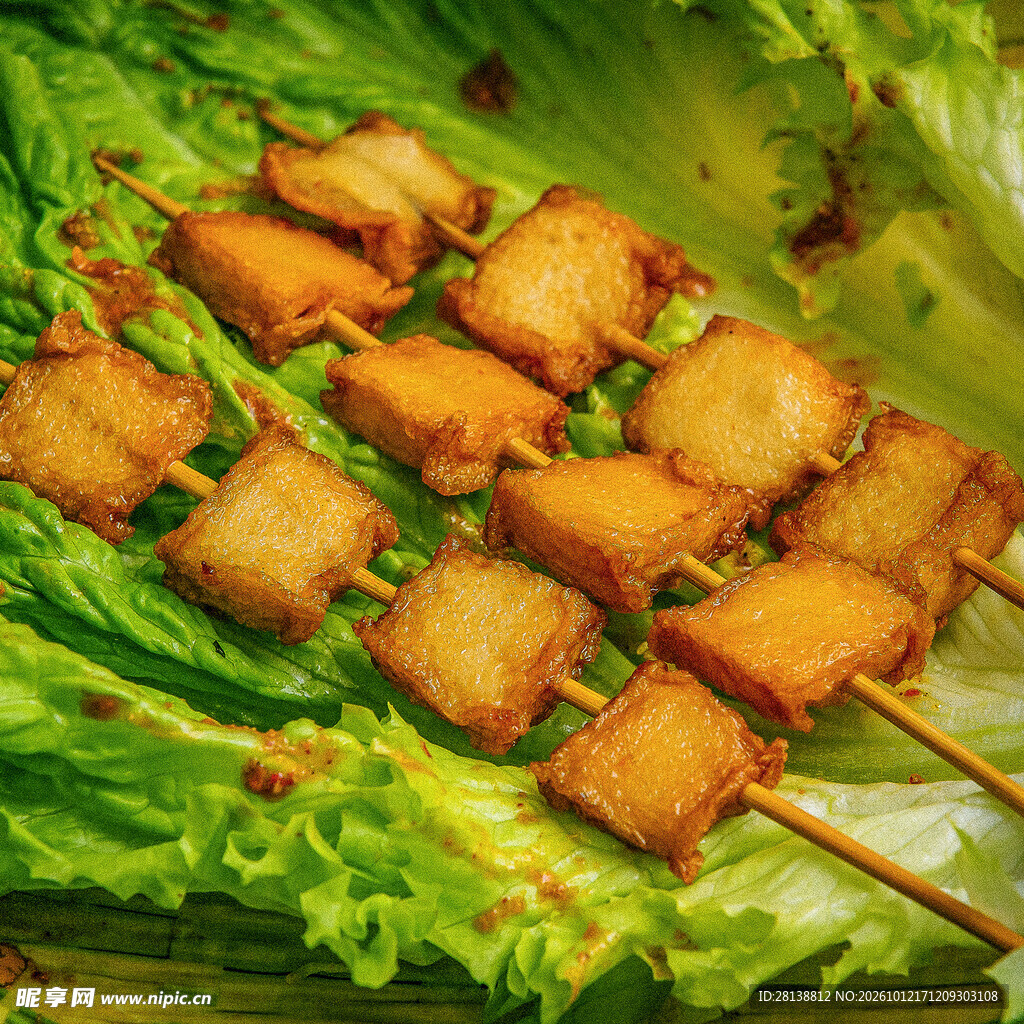 香炸豆干串美食