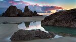 海岸日落自然风光