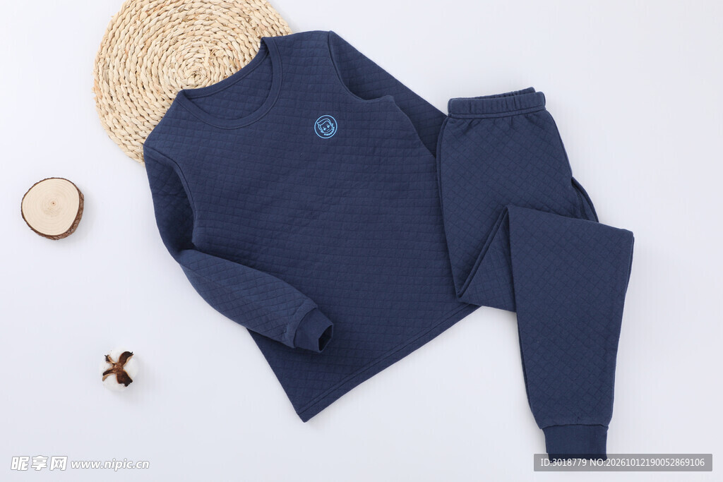 藏青休闲家居服套装