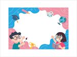 可爱儿童学习展板模板