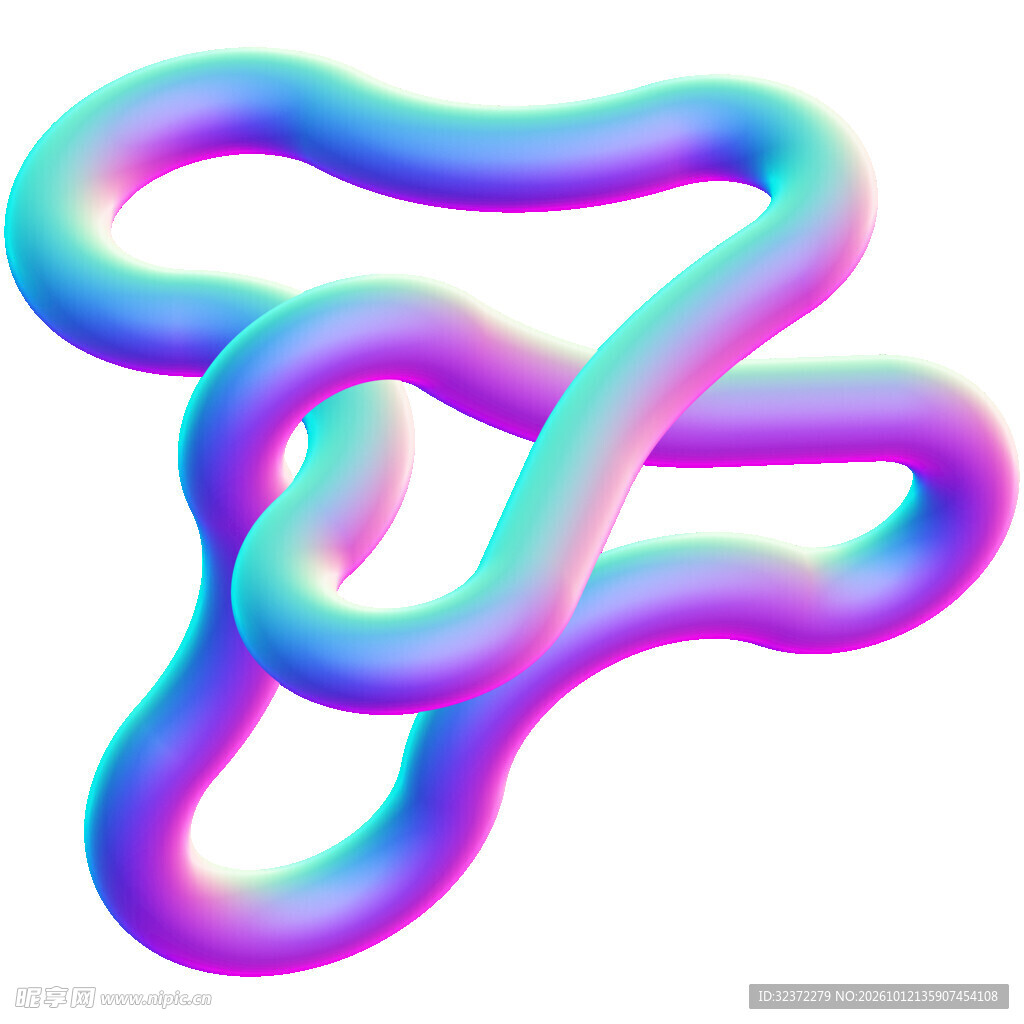 幻彩渐变3D扭曲线条