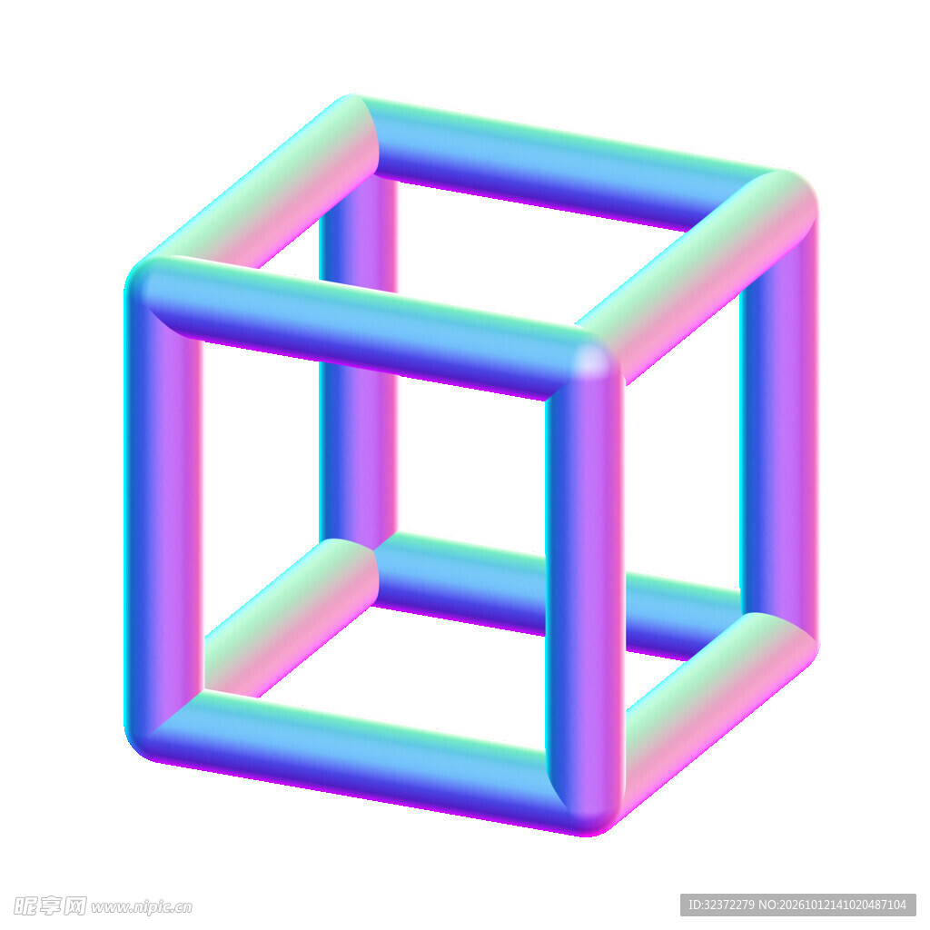 渐变3D几何   