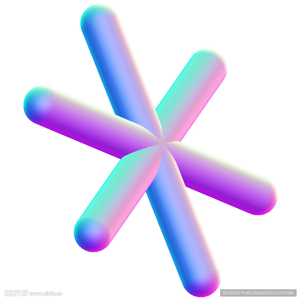 渐变3D几何   